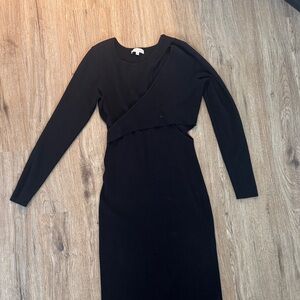 Moon River Black Midi Sweater Dress